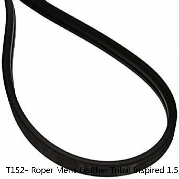 T152- Roper Mens Leather Tribal Inspired 1.5" Wide Belt Aztec Whipstich Brown U-