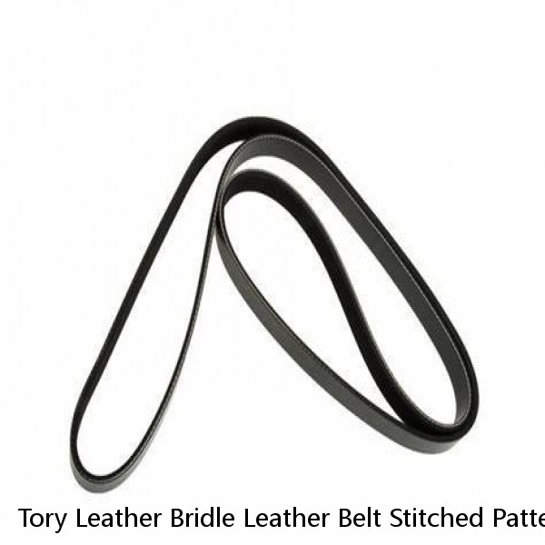 Tory Leather Bridle Leather Belt Stitched Pattern Brass Buckle Belt Havana U-2-V #1 small image
